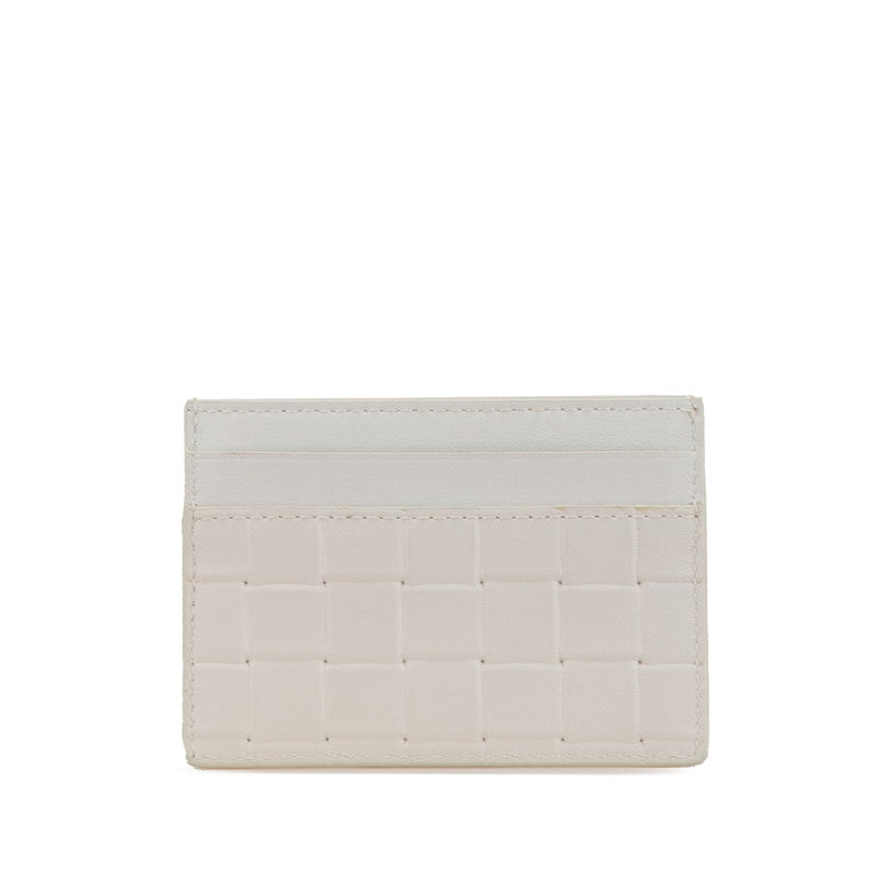 ボッテガヴェネタ イントレチャート カードケース ホワイト レザー レディース BOTTEGAVENETA 【中古】
