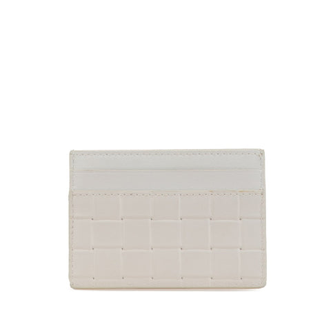 ボッテガヴェネタ イントレチャート カードケース ホワイト レザー レディース BOTTEGAVENETA 【中古】