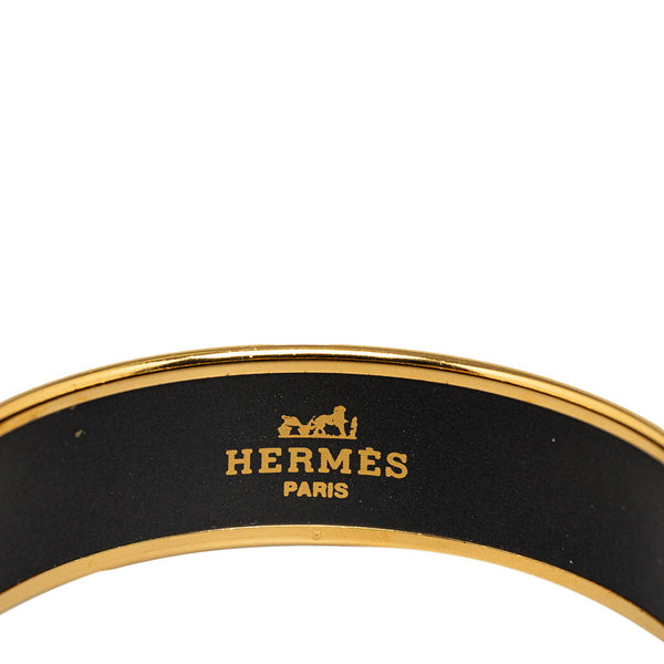 エルメス エマイユGM 勲章 七宝焼き バングル ゴールド ネイビー マルチカラー メッキ レディース HERMES 【中古】