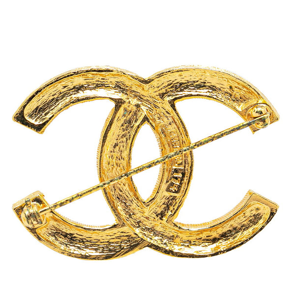 シャネル ヴィンテージ ココマーク ラインストーン ブローチ ゴールド メッキ レディース CHANEL 【中古】