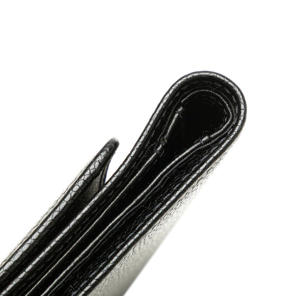 シャネル ココマーク 三つ折り財布 ブラック キャビアスキン レディース CHANEL 【中古】