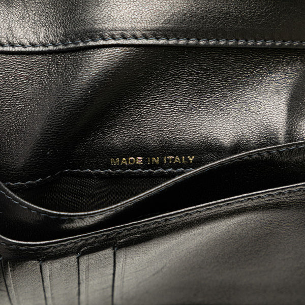 シャネル ココマーク 三つ折り財布 ブラック キャビアスキン レディース CHANEL 【中古】