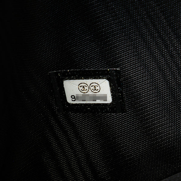 シャネル ココマーク 三つ折り財布 ブラック キャビアスキン レディース CHANEL 【中古】