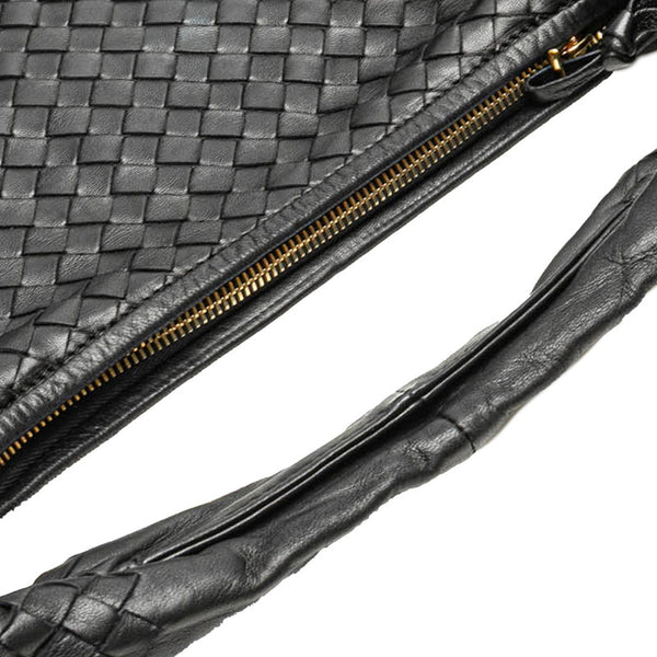 ボッテガヴェネタ イントレチャート ワンショルダーバッグ ハンドバッグ ブラック レザー レディース BOTTEGAVENETA 【中古】