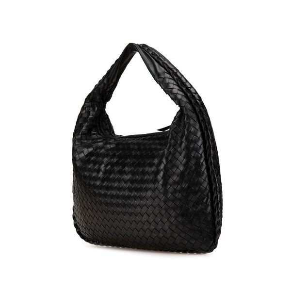 ボッテガヴェネタ イントレチャート ワンショルダーバッグ ハンドバッグ ブラック レザー レディース BOTTEGAVENETA 【中古】