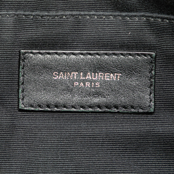サンローラン リヴ ゴーシュ クラッチバッグ ブラック キャンバス レザー レディース SAINT LAURENT 【中古】