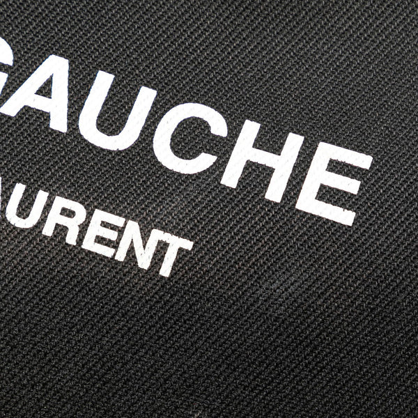 サンローラン リヴ ゴーシュ クラッチバッグ ブラック キャンバス レザー レディース SAINT LAURENT 【中古】