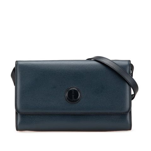 グッチ 斜め掛け ショルダーバッグ ブルー レザー レディース GUCCI 【中古】