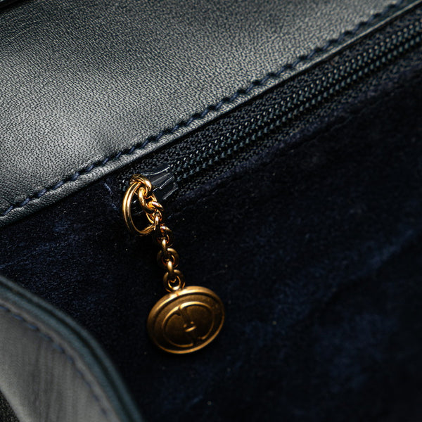 グッチ 斜め掛け ショルダーバッグ ブルー レザー レディース GUCCI 【中古】