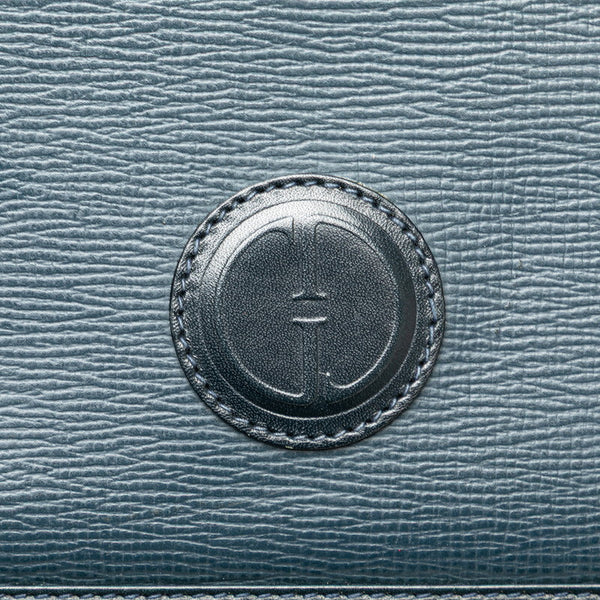 グッチ 斜め掛け ショルダーバッグ ブルー レザー レディース GUCCI 【中古】