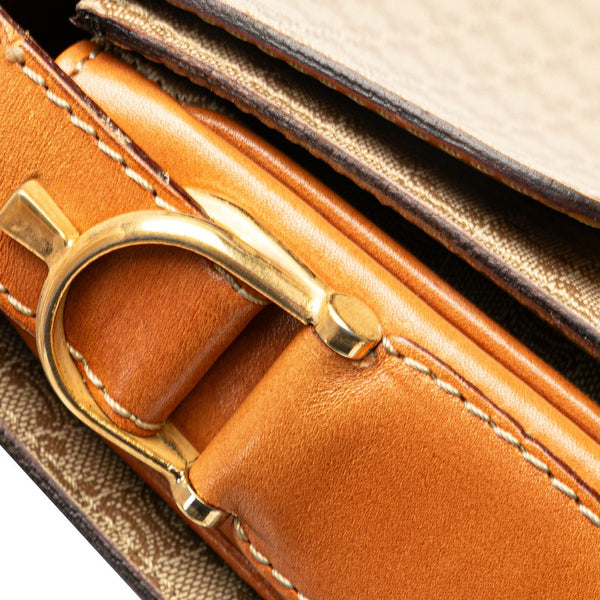 セリーヌ マカダム 斜め掛け ショルダーバッグ ベージュ PVC レザー レディース CELINE 【中古】