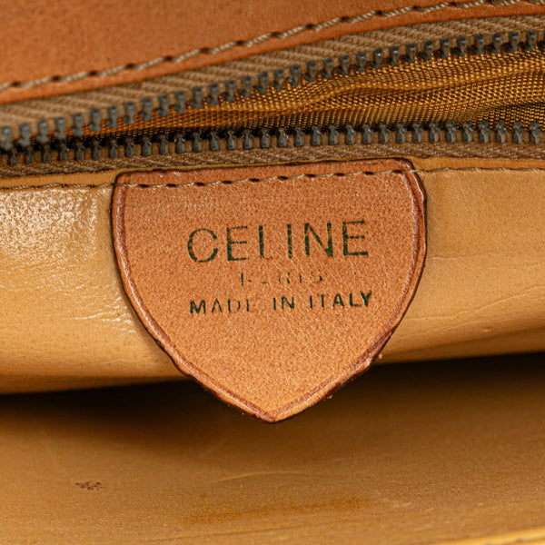 セリーヌ マカダム 斜め掛け ショルダーバッグ ベージュ PVC レザー レディース CELINE 【中古】