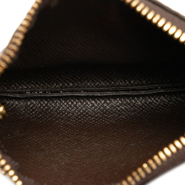 ルイ ヴィトン ダミエ ポシェット クレ コインケース キーケース 小銭入れ N62658 エベヌ ブラウン PVC レディース LOUIS VUITTON 【中古】