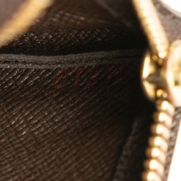 ルイ ヴィトン ダミエ ポシェット クレ コインケース キーケース 小銭入れ N62658 エベヌ ブラウン PVC レディース LOUIS VUITTON 【中古】