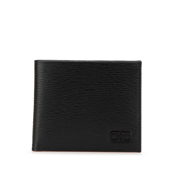 サルヴァトーレフェラガモ ガンチーニ 二つ折り財布 66a065 ブラック レザー メンズ Salvatore Ferragamo 【中古】
