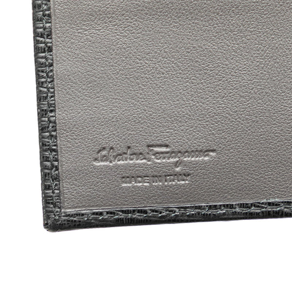 サルヴァトーレフェラガモ ガンチーニ 二つ折り財布 66a065 ブラック レザー メンズ Salvatore Ferragamo 【中古】