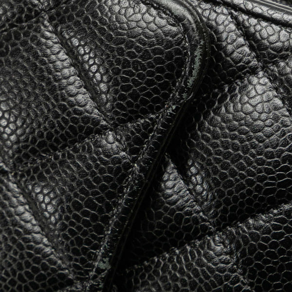シャネル マトラッセ ココマーク 長財布 ブラック キャビアスキン レディース CHANEL 【中古】