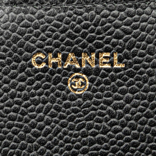 シャネル マトラッセ ココマーク 長財布 ブラック キャビアスキン レディース CHANEL 【中古】
