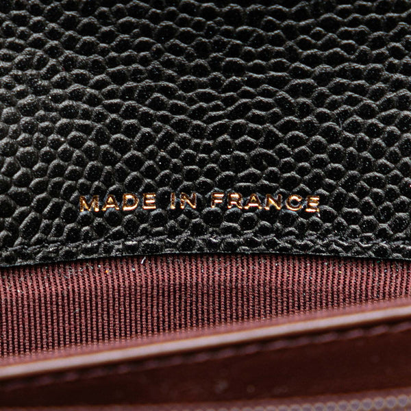 シャネル マトラッセ ココマーク 長財布 ブラック キャビアスキン レディース CHANEL 【中古】