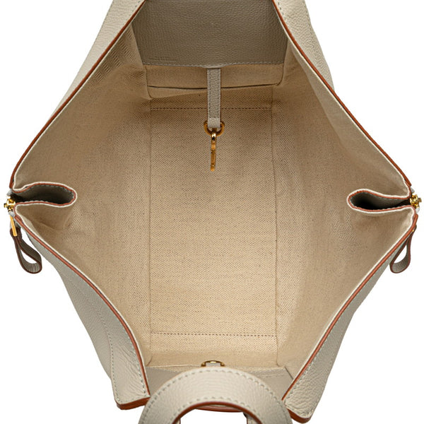 ロエベ ハンモック スモール ハンドバッグ ショルダーバッグ 2WAY ライトグレー ゴールド金具 カーフレザー レディース LOEWE 【中古】