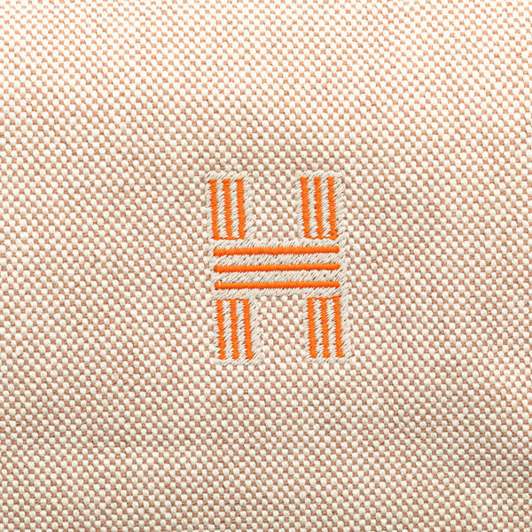 エルメス ブリッドアブラックGM ハンドバッグ オレンジ ベージュ キャンバス レディース HERMES 【中古】