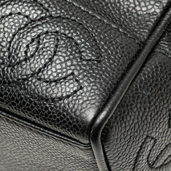 シャネル トリプルココマーク チェーン トートバッグ ブラック キャビアスキン レディース CHANEL 【中古】