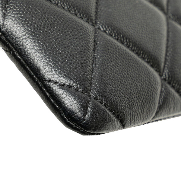 シャネル ココマーク ポーチ ブラック キャビアスキン レディース CHANEL 【中古】