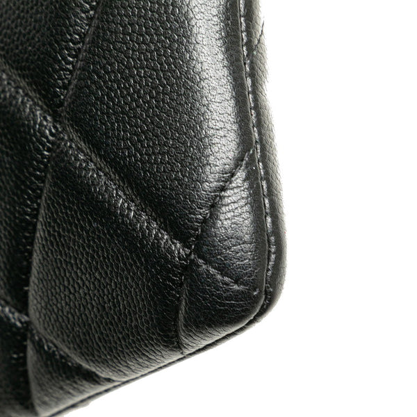 シャネル ココマーク ポーチ ブラック キャビアスキン レディース CHANEL 【中古】