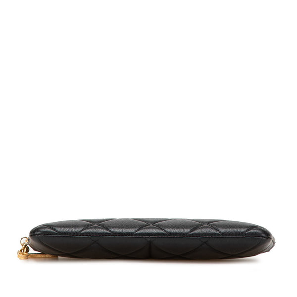 シャネル ココマーク ポーチ ブラック キャビアスキン レディース CHANEL 【中古】