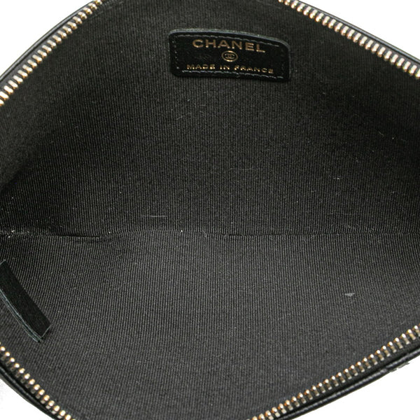 シャネル ココマーク ポーチ ブラック キャビアスキン レディース CHANEL 【中古】