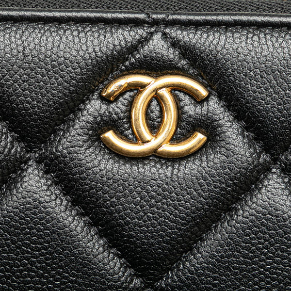 シャネル ココマーク ポーチ ブラック キャビアスキン レディース CHANEL 【中古】