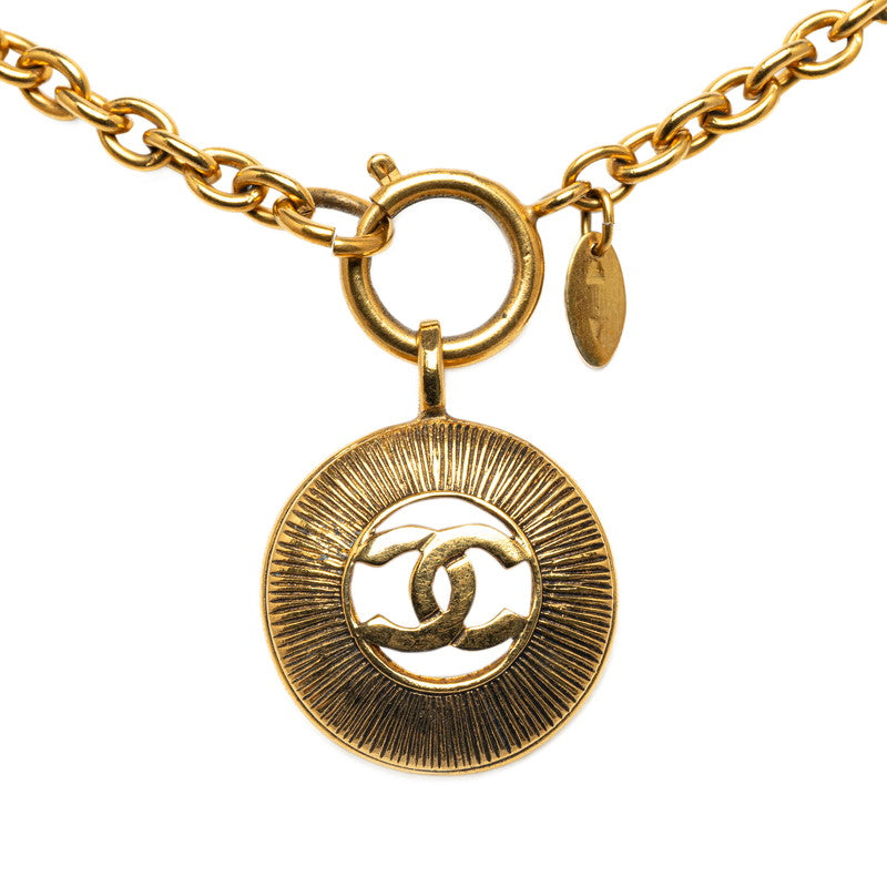 シャネル ココマーク ヴィンテージ メダル ネックレス ゴールド メッキ レディース CHANEL 【中古】