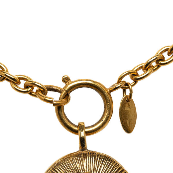 シャネル ココマーク ヴィンテージ メダル ネックレス ゴールド メッキ レディース CHANEL 【中古】