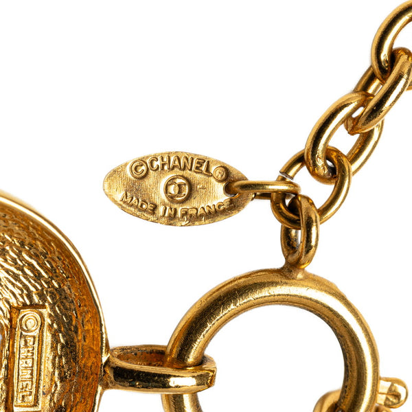 シャネル ココマーク ヴィンテージ メダル ネックレス ゴールド メッキ レディース CHANEL 【中古】
