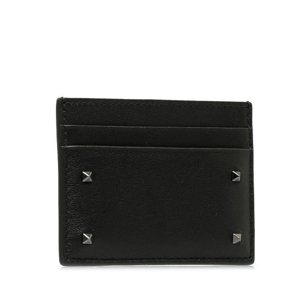 ヴァレンティノ ロックスタッズ カードケース パスケース ブラック レザー レディース VALENTINO 【中古】