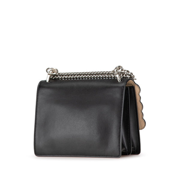 フェンディ キャナイ ミニ パール チェーン ショルダーバッグ 8M0381 ブラック レザー レディース FENDI 【中古】