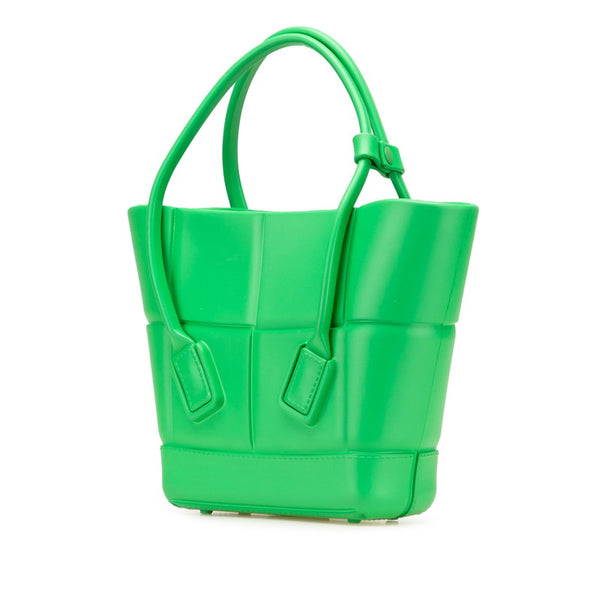 ボッテガヴェネタ マキシイントレチャート アルコ ハンドバッグ グリーン ラバー レディース BOTTEGAVENETA 【中古】