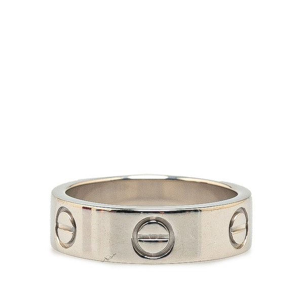 カルティエ K18WG ホワイトゴールド ラブリング 指輪 #51 レディース CARTIER 11号 【中古】
