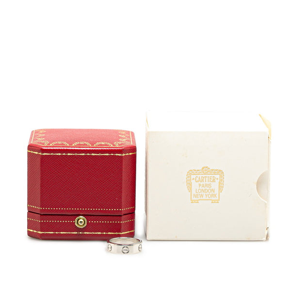 カルティエ K18WG ホワイトゴールド ラブリング 指輪 #51 レディース CARTIER 11号 【中古】
