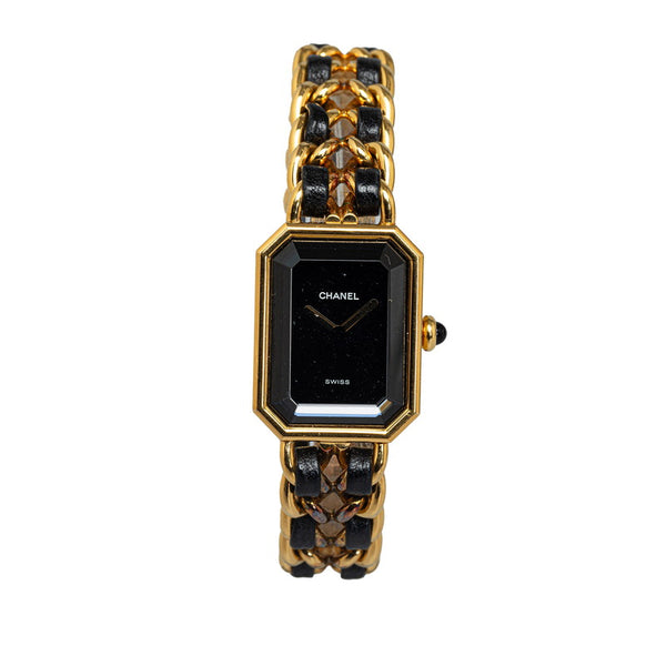 シャネル プルミエール 腕時計 サイズ：L H0001 クオーツ ブラック文字盤 メッキ レディース CHANEL 【中古】