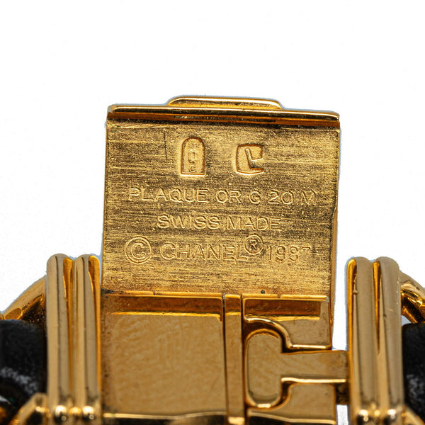 シャネル プルミエール 腕時計 サイズ：L H0001 クオーツ ブラック文字盤 メッキ レディース CHANEL 【中古】