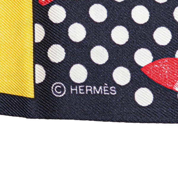 エルメス ツイリー Cavalier en Formes スカーフ ネイビー マルチカラー シルク レディース HERMES 【中古】