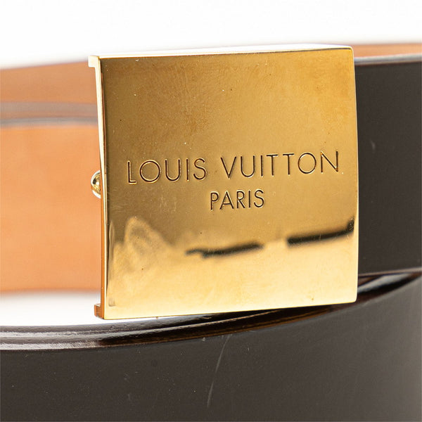 ルイ ヴィトン サンチュールキャレ ベルト ブラウン レザー メッキ レディース LOUIS VUITTON 【中古】