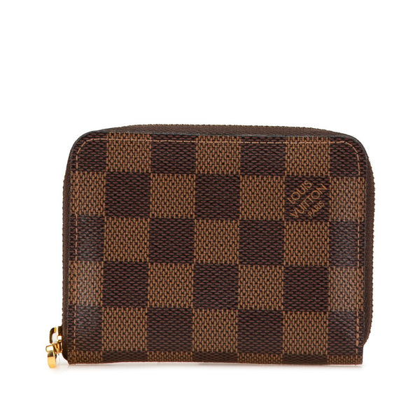 ルイ ヴィトン ダミエ ジッピー コインパース コインケース N63070 ブラウン PVC レザー レディース LOUIS VUITTON 【中古】