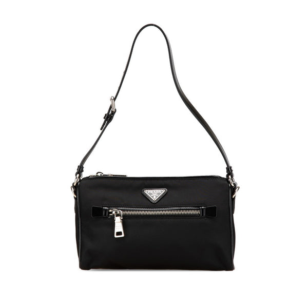 プラダ 三角ロゴプレート ハンドバッグ ワンショルダーバッグ BN1834 ブラック ナイロン レザー レディース PRADA 【中古】