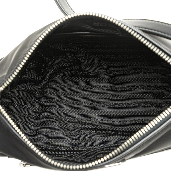 プラダ 三角ロゴプレート ハンドバッグ ワンショルダーバッグ BN1834 ブラック ナイロン レザー レディース PRADA 【中古】