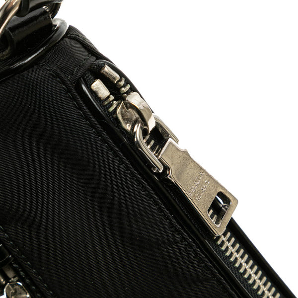 プラダ 三角ロゴプレート ハンドバッグ ワンショルダーバッグ BN1834 ブラック ナイロン レザー レディース PRADA 【中古】