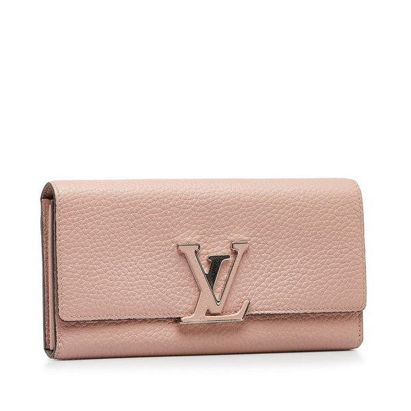 ルイ ヴィトン ポルトフォイユ カプシーヌ 長財布 M61250 マグノリア ピンク トリヨンレザー レディース LOUIS VUITTON 【中古】