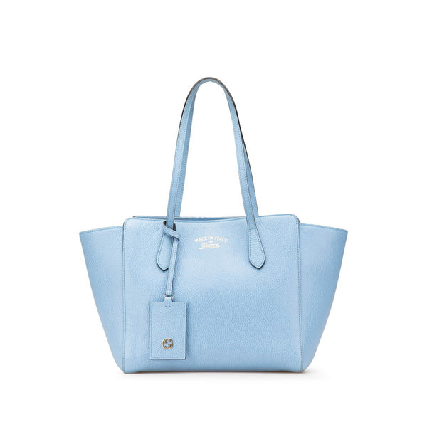 グッチ スウィング トートバッグ ショルダーバッグ 354408 ライトブルー レザー レディース GUCCI 【中古】