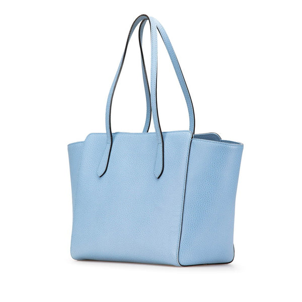 グッチ スウィング トートバッグ ショルダーバッグ 354408 ライトブルー レザー レディース GUCCI 【中古】